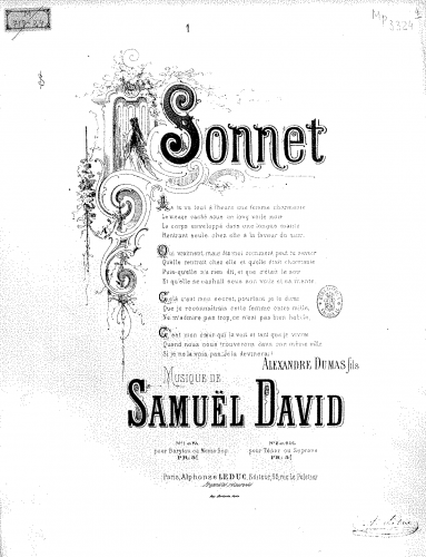 David - Sonnet - Score