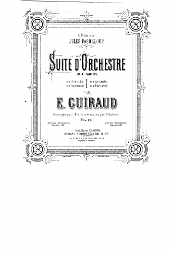 Guiraud - Suite d'orchestre No. 1 - For Piano 4 hands (Composer) - Score