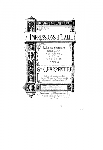 Charpentier - Impressions d'Italie - For Piano 4 hands (Messager) - Score
