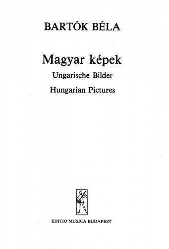 Bartók - Hungarian Pictures - Score