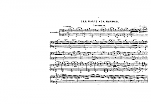 Boieldieu - Le calife de Bagdad - Overture For Piano 4 hands (Ulrich) - Piano score