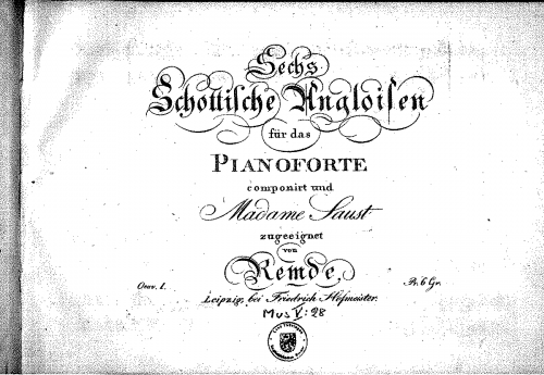 Remdé - 12 Schottische Angloises, Op. 1 - Score