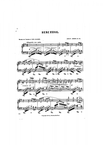 Jensen - Berceuse - Piano Score - Score