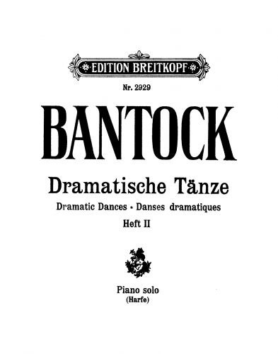 Bantock - Dramatic Dances - Book 2: Sapphic Dance