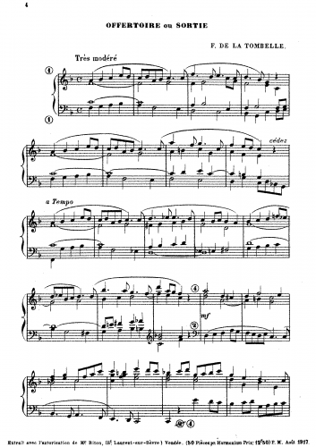 La Tombelle - Offertoire ou Sortie - Score