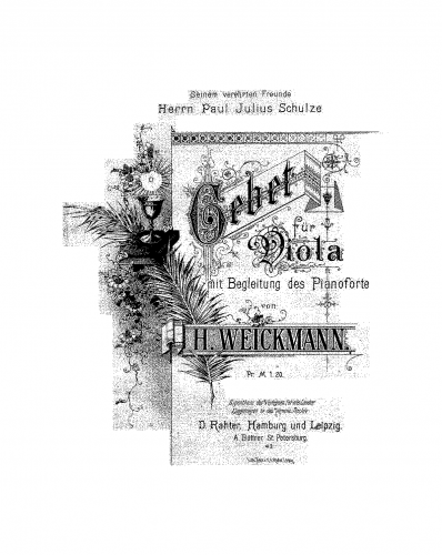 Weickmann - Gebet - Viola and Piano score, Viola part