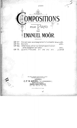 Moór - Intermezzo, Op. 69 - Score