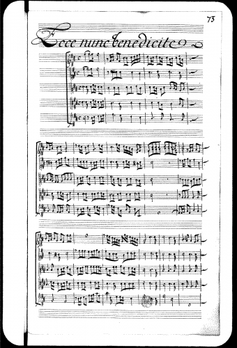 Lalande - Ecce nunc benedicte, Grand Motet - Score