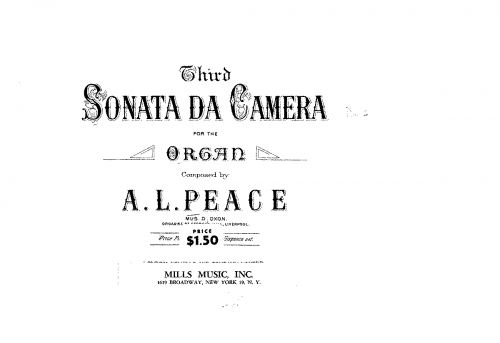 Peace - Sonata da Camera No. 3 - Score