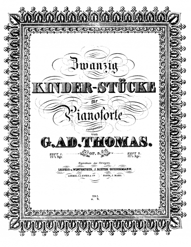 Thomas - 20 Kinder-stücke - complete score, front cover