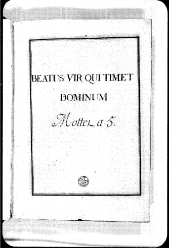 Lalande - Beatus vir, Grand motet - Score