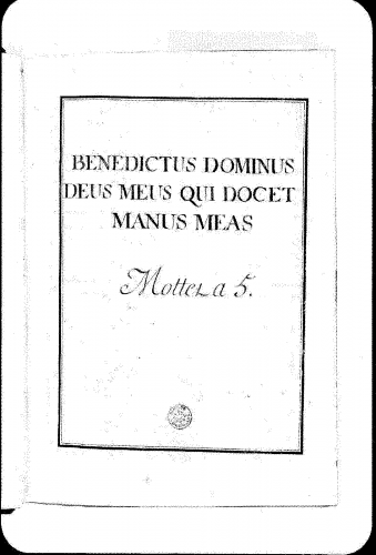Lalande - Benedictus Dominum, Grand motet - Score