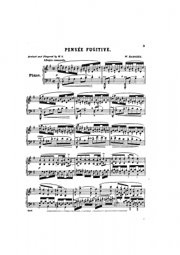 Bargiel - 8 Pianofortestücke - Piano Score - 6. Pensée Fugitive - complete score