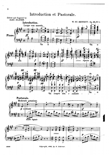 Bennett - 3 Pieces for Piano, Op. 28 - Score