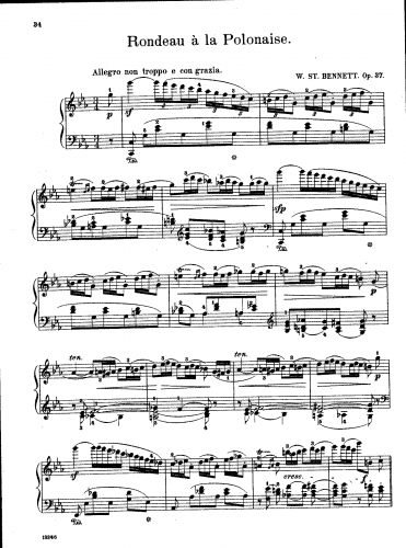Bennett - Rondeau à la Polonaise, Op. 37 - Score