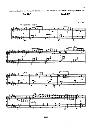 Rimsky-Korsakov - 3 Morceaux - Score