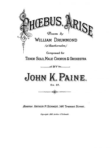 Paine - Phoebus, Arise! - Vocal Score - Score