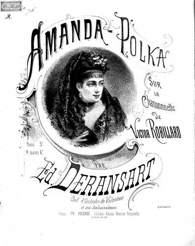Deransart - Amanda-polka sur la chansonnette de V. Robillard - Score