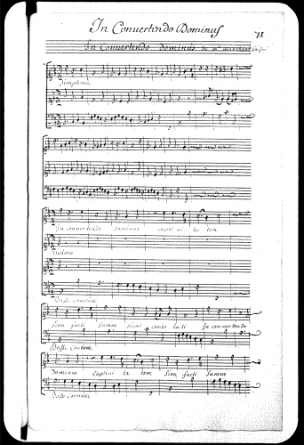 Marchand - In Convertendo, Grand motet - Score