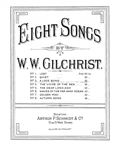 Gilchrist - A Love Song, Schleifer 331 - Score