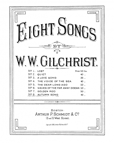 Gilchrist - Autumn Song, Schleifer 241 - Score