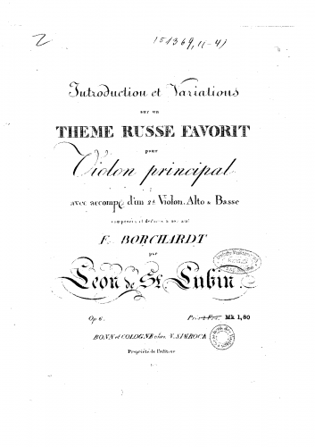 Saint-Lubin - Introduction et Variations sur un thème russe favori