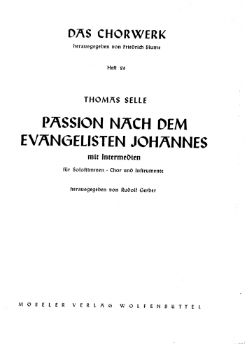 Selle - Johannes Passion - Score
