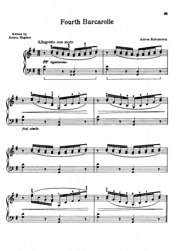 Rubinstein - Barcarolle No. 4 - Score