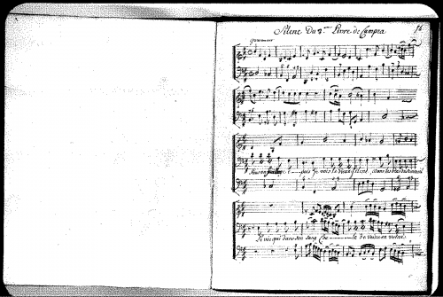 Campra - Silène et Bacchus, Cantate française - Score