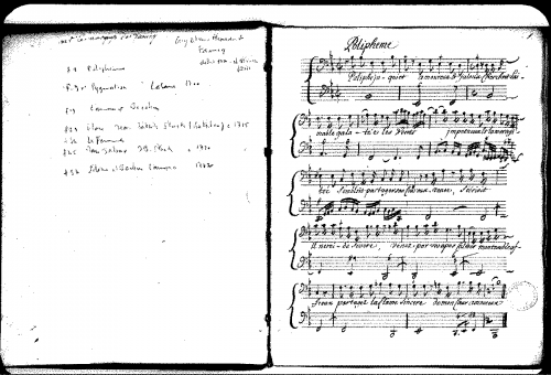 Clérambault - Poliphême, Cantate française - Score