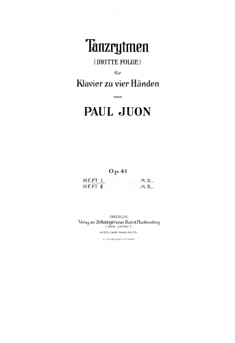 Juon - Tanzrhythmen, Books VI and VII - Score