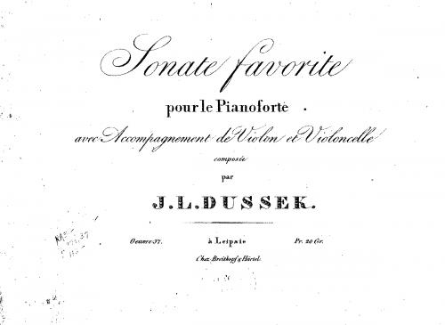 Dussek - Piano Trio, Op. 37