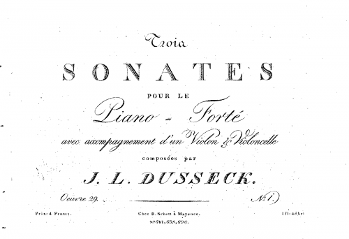 Dussek - Piano Trios, Op. 29