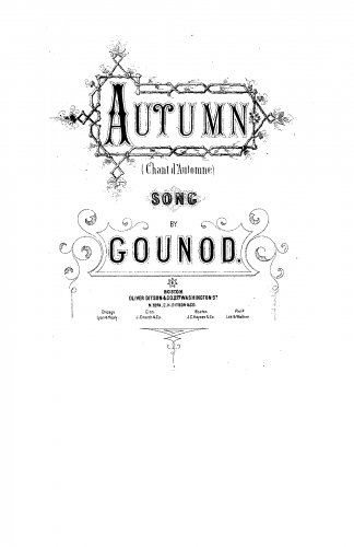 Gounod - 6 Mélodies - Voice and Piano 5. Chant d'automne - Score