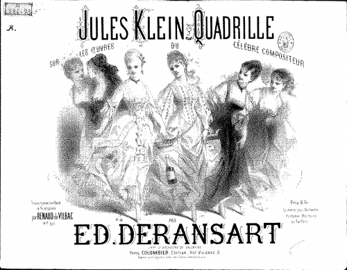 Deransart - Jules Klein quadrille - For Piano solo - Score
