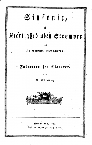 Scalabrini - Koerlighed uden strømper - Sinfonia For Piano solo (Schiørring) - Score