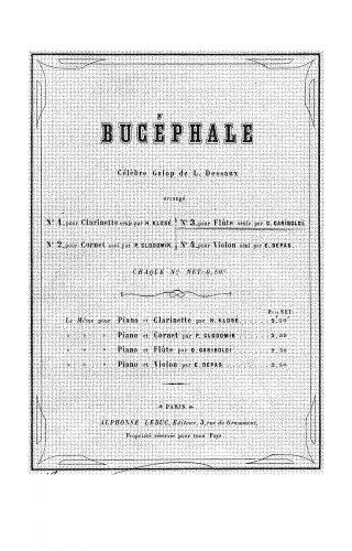 Dessaux - Bucéphale - For Flute (Gariboldi) - Score