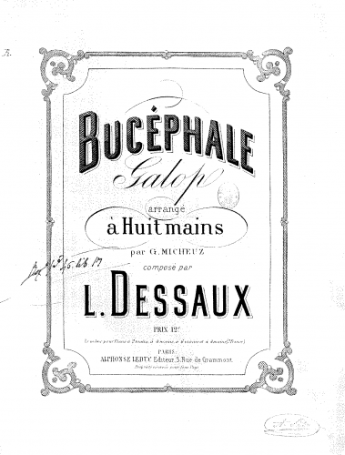 Dessaux - Bucéphale - For 2 Pianos 8 Hands (Micheuz) - Score