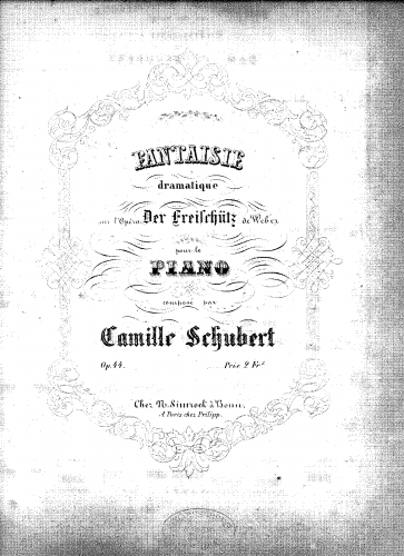Schubert - Fantaisie dramatique sur l'Opéra 'Der Freischütz' de Weber - Score