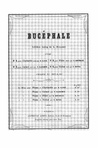 Dessaux - Bucéphale - For Cornet (Clodomir) - Score