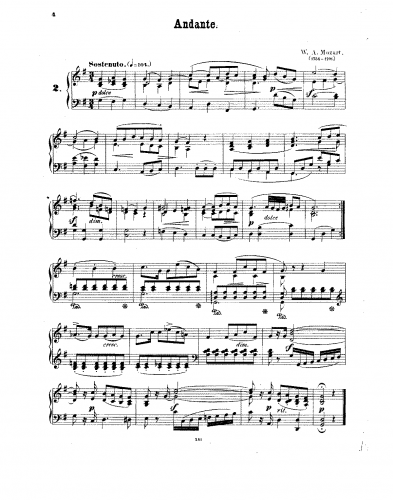 Mozart - Andante - For Piano solo (Pauer) - Score
