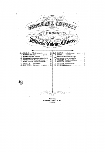 David - 12 Salonstücke für Violine und Klavier - 4. Romanze For Piano solo (Liszt) - Score