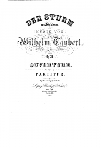 Taubert - The Tempest - No. 1 Overture in F minor - Score