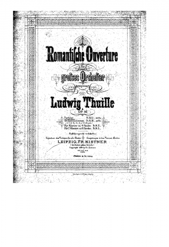 Thuille - Romantische Ouverture, Op. 16 - Score