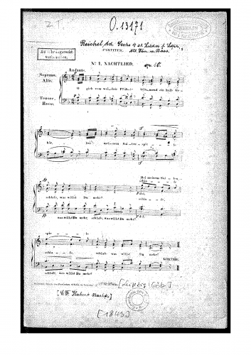 Reichel - 6 4-Voice Lieder - Score