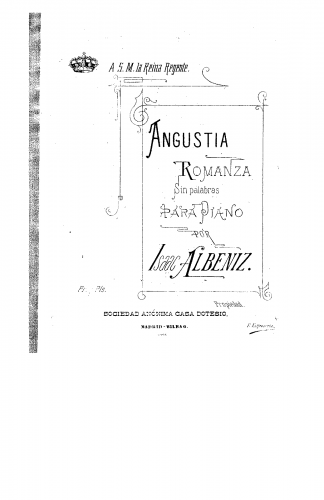 Albéniz - Angustia - Score