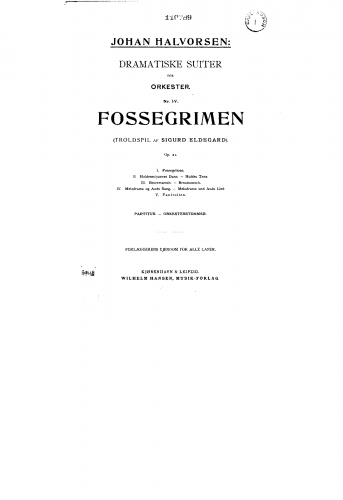 Halvorsen - Fossegrimen, Op. 21 - Score