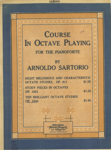 Sartorio - 10 Brilliant Octave Studies, Op. 1044 - Score