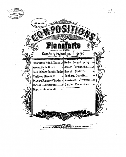 Bargiel - 8 Pianofortestücke - Piano Score - 1. Allegro con grazia - complete score