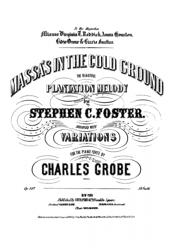 Grobe - Massa's in the Cold Ground with Variations - Score